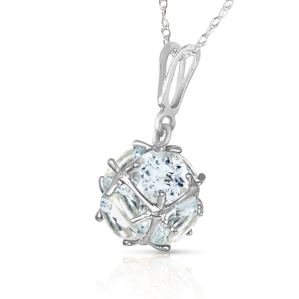 14k Solid Gold Necklace With Natural Aquamarines 448$